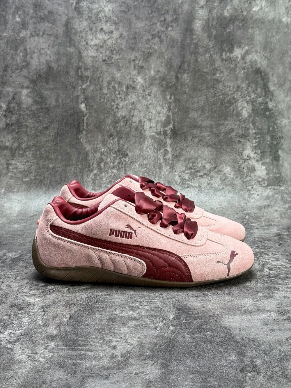 Puma Pink and Burgundy Suede Women's Sneakers - Picture 4 of 9